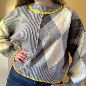 Pringle of Scotland X H&M crewneck argyle sweater